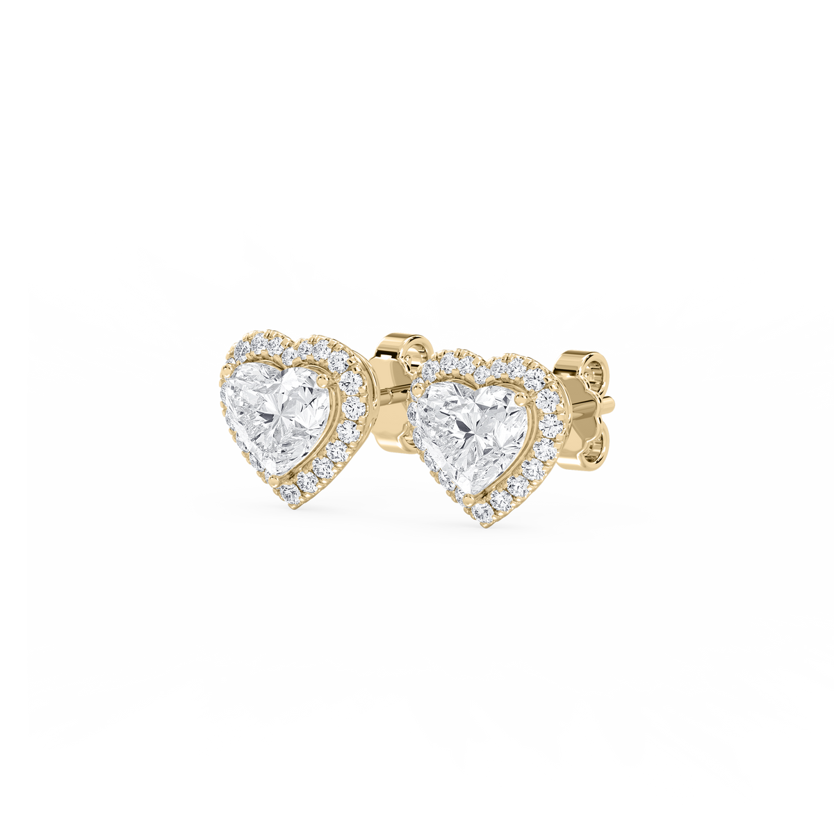 Lovea Pia Ohrstecker – Herzschliff – Gelbgold