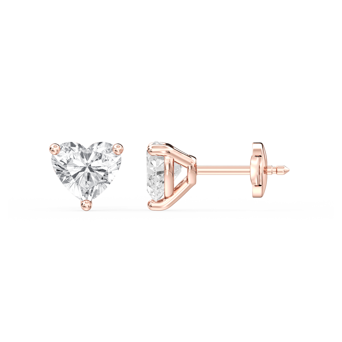 Lovea Nora Ohrstecker Sicherheitsverschluss – Herzschliff – Roségold