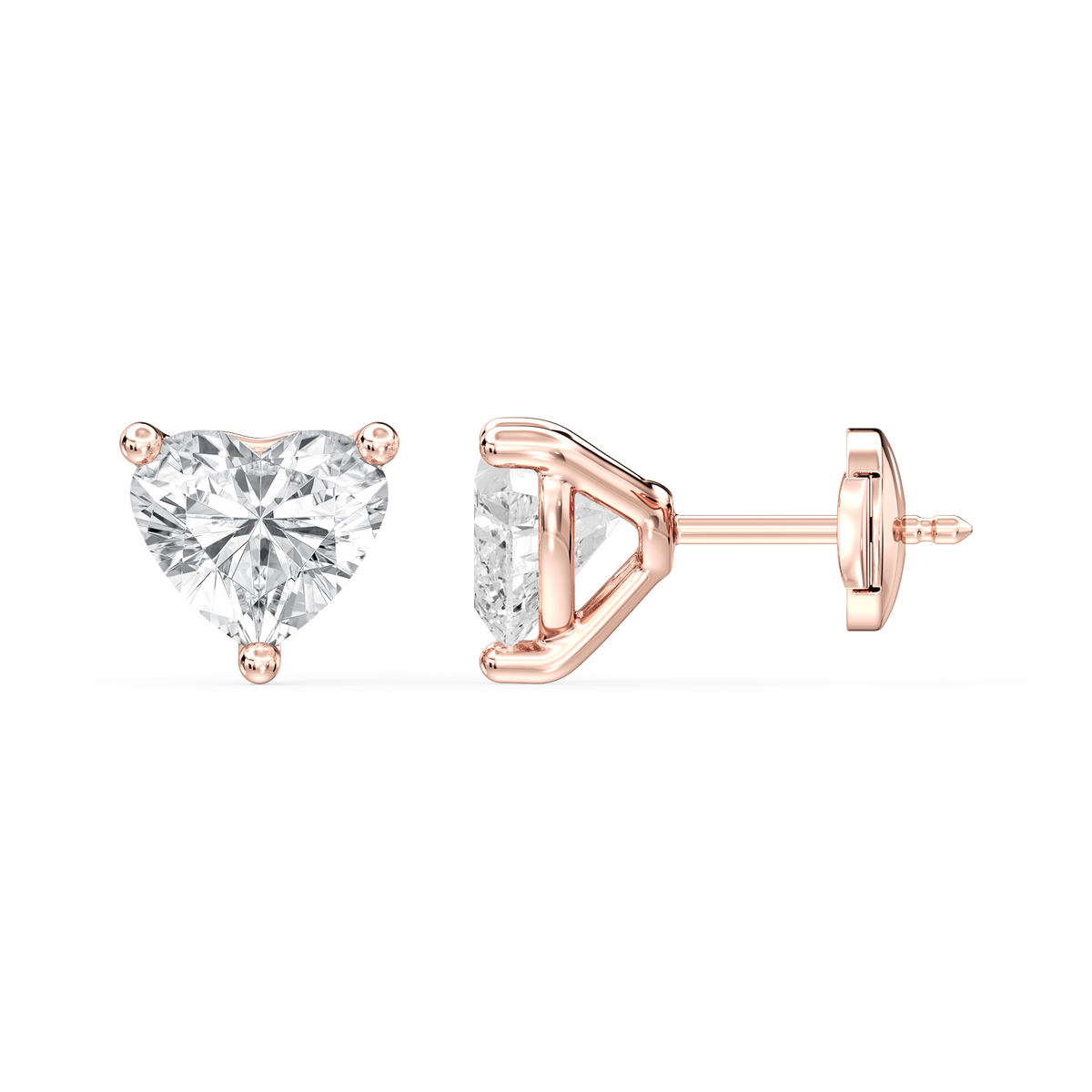 Lovea Nora Ohrstecker Sicherheitsverschluss – Herzschliff – Roségold