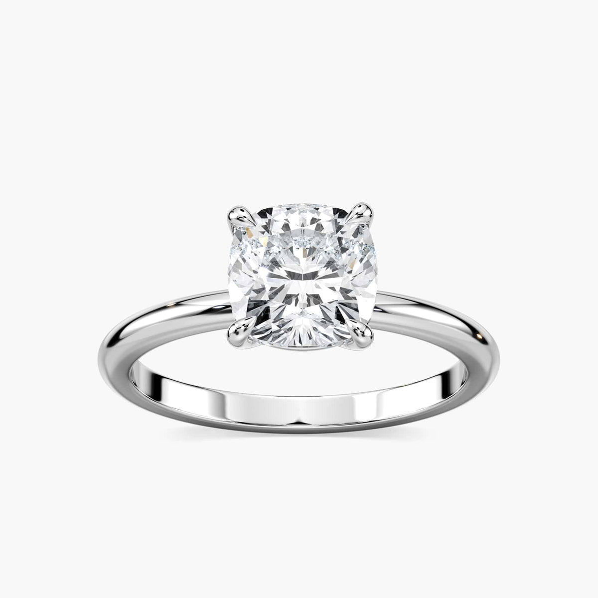Lovea Clara Solitaire Verlobungsring Kissenschliff – Weißgold