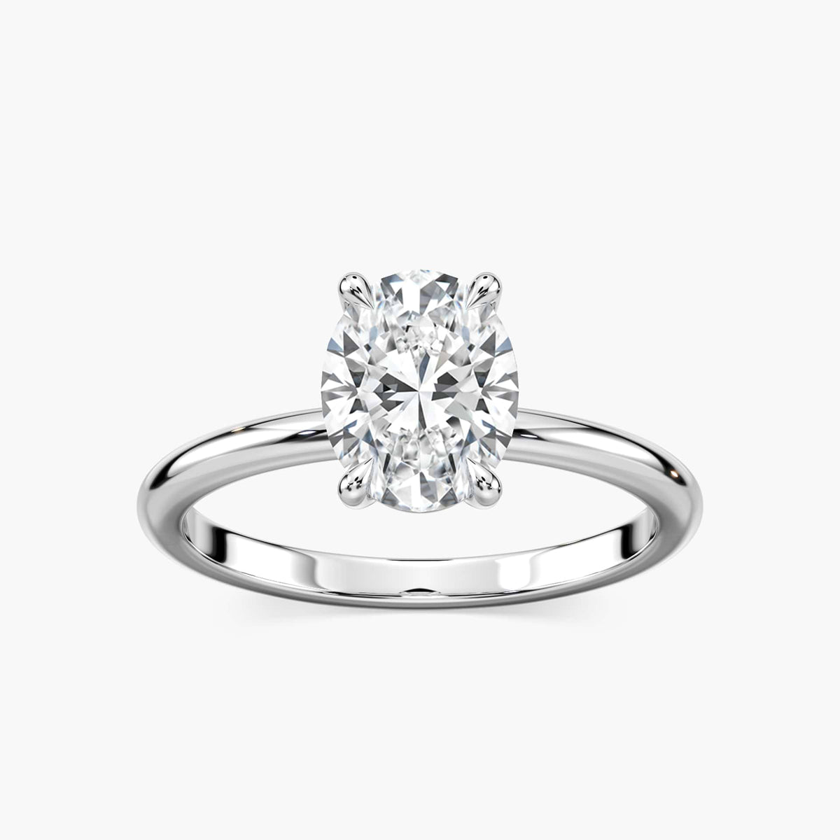 Lovea Clara Solitaire Verlobungsring Ovalschliff – Weißgold