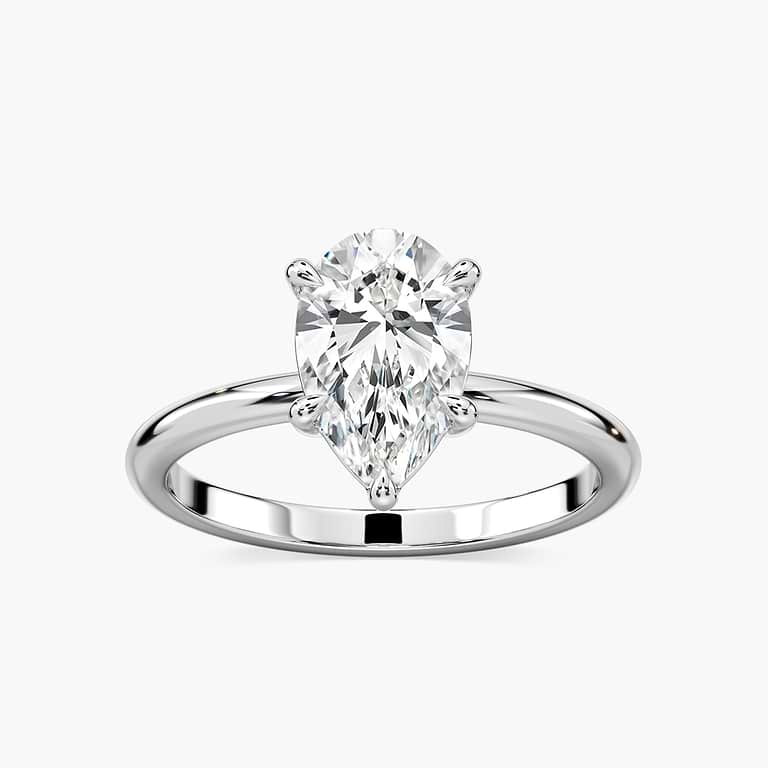 Lovea Clara Solitaire Verlobungsring Tropfenschliff – Weißgold