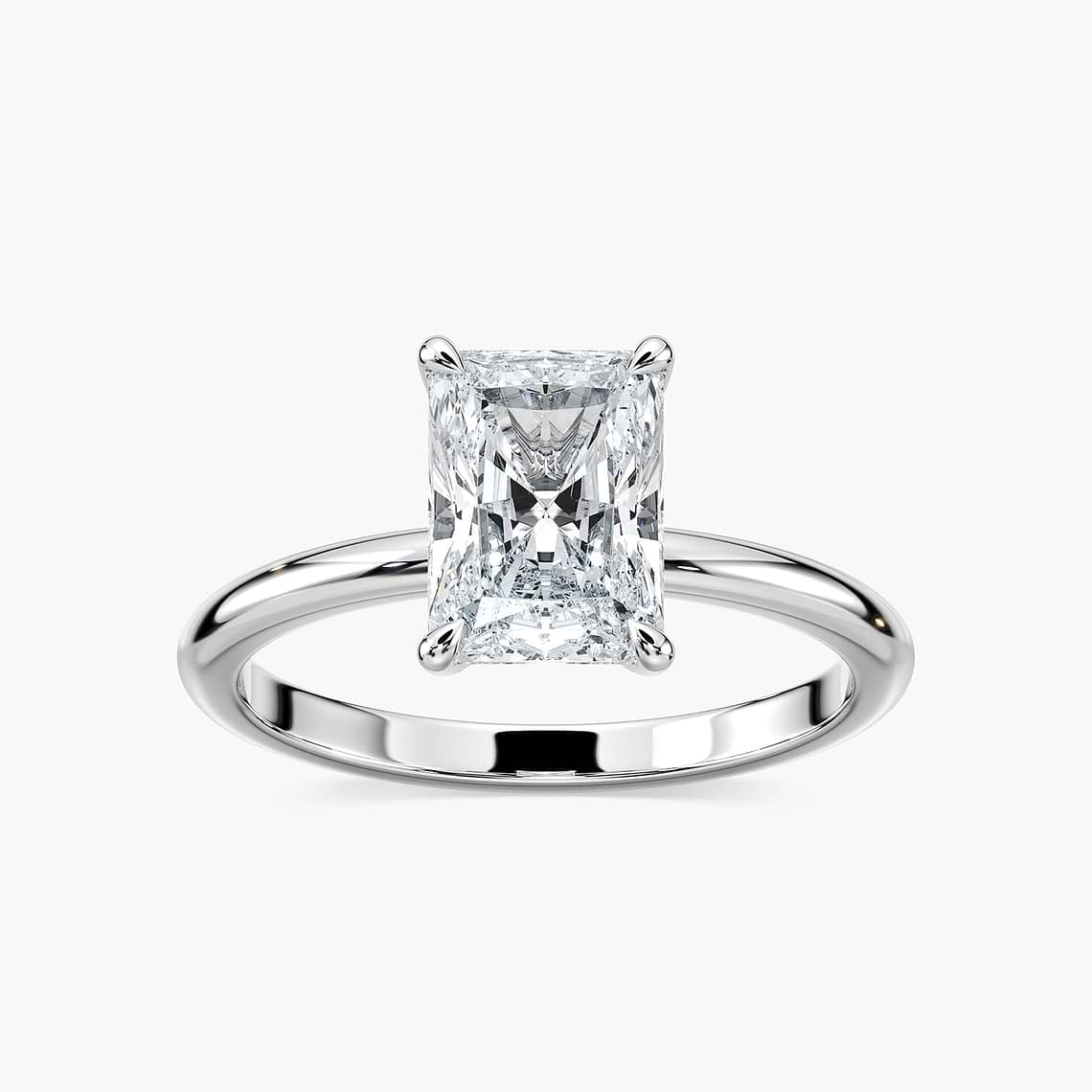 Lovea Clara Solitaire Verlobungsring Radiantschliff – Weißgold