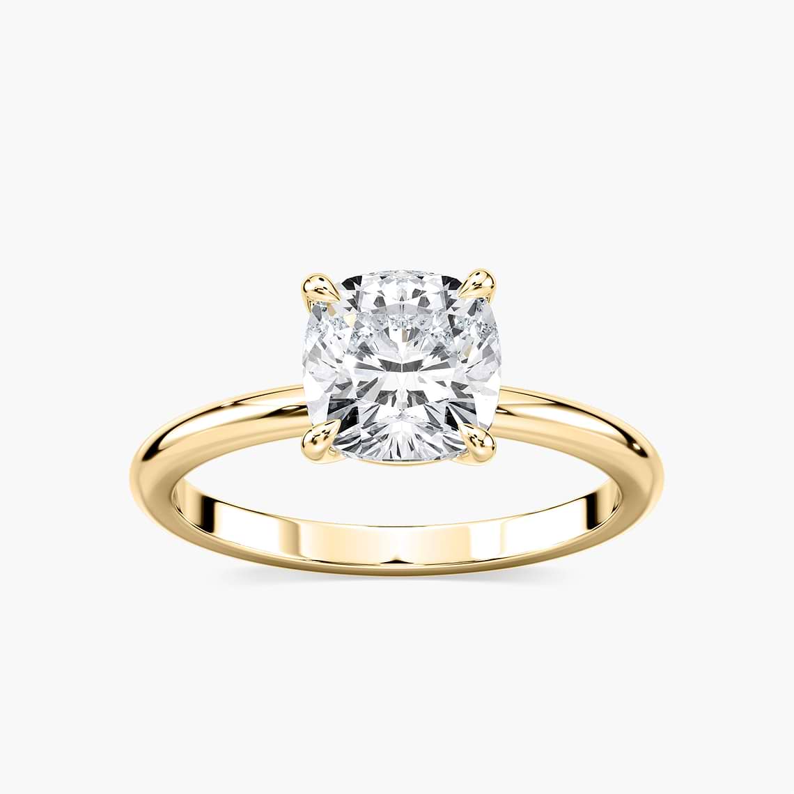 Lovea Clara Solitaire Verlobungsring Kissenschliff – Gelbgold