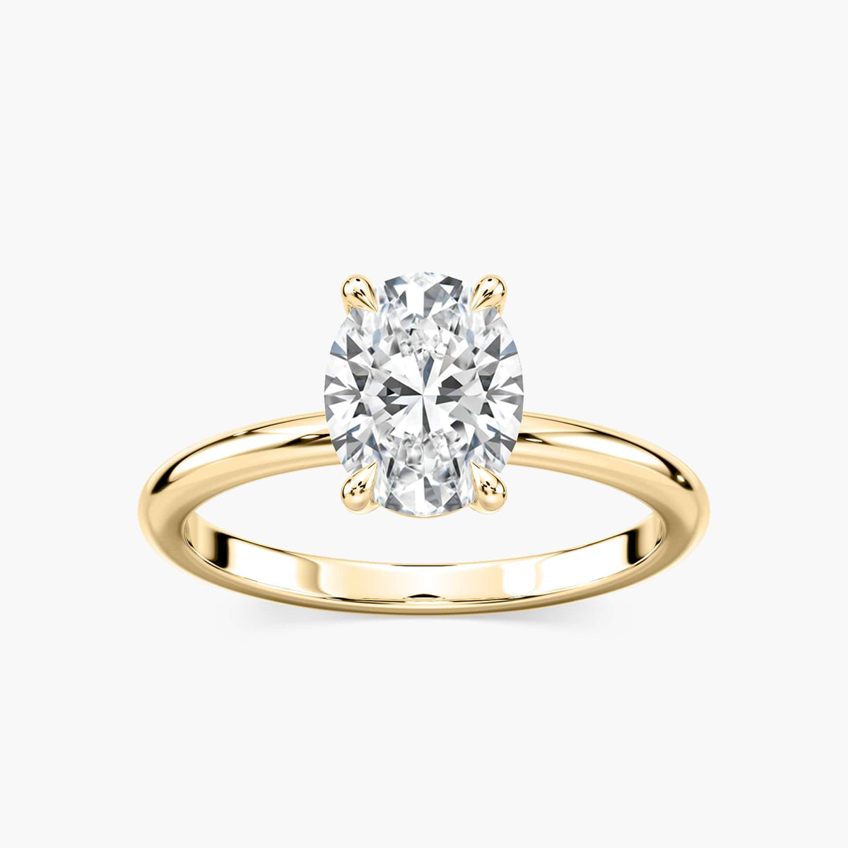 Lovea Clara Solitaire Verlobungsring Ovalschliff – Gelbgold