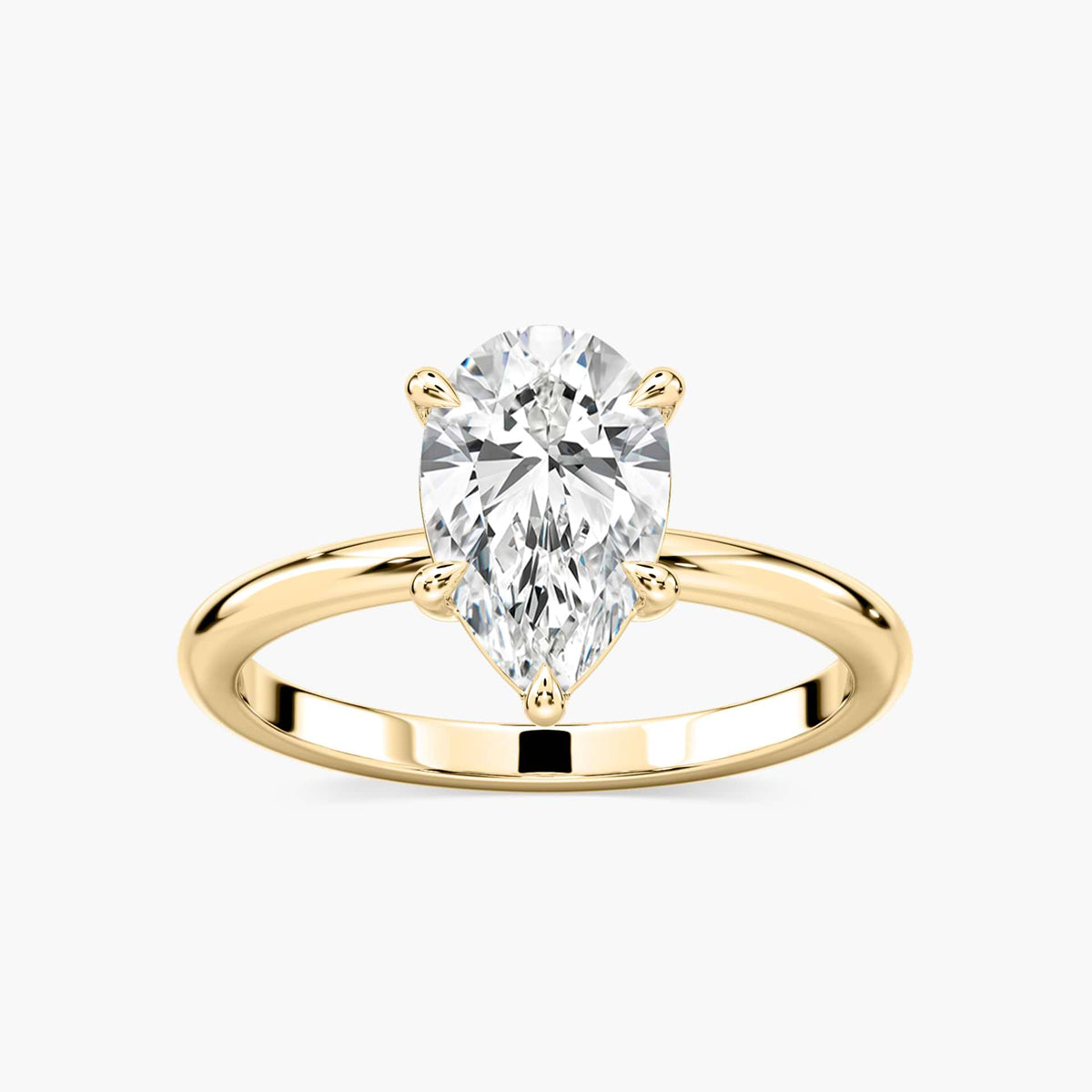 Lovea Clara Solitaire Verlobungsring Tropfenschliff – Gelbgold