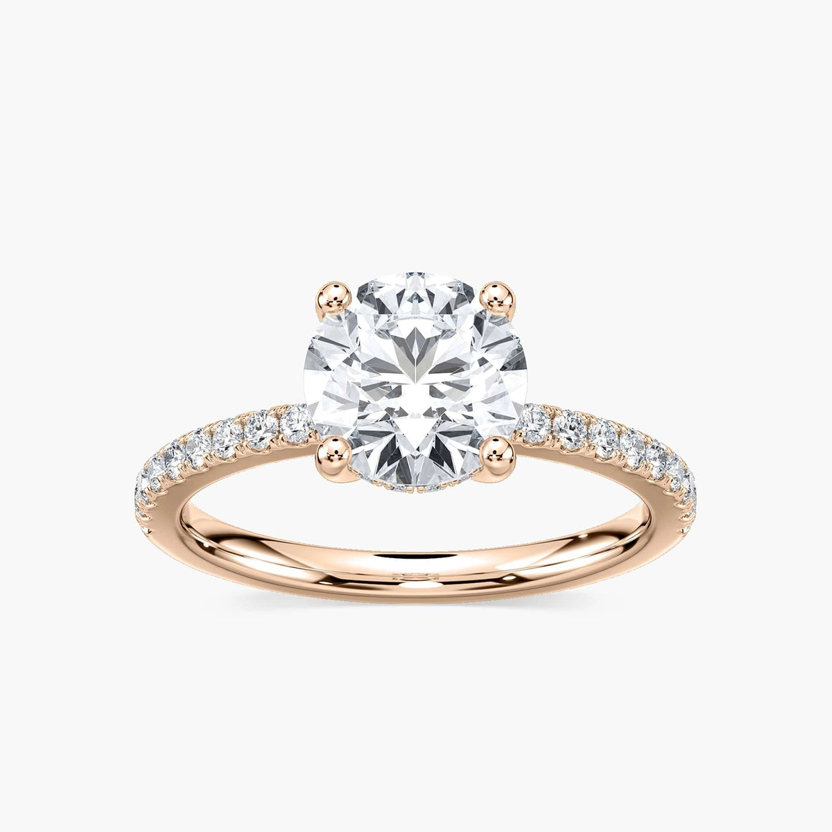 Lovea Luisa Hidden Halo Verlobungsring Rundschliff – Roségold
