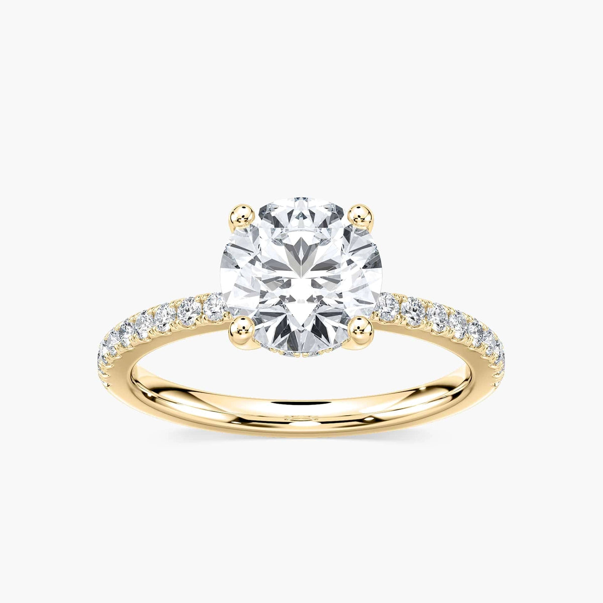 Lovea Luisa Hidden Halo Verlobungsring Rundschliff – Gelbgold
