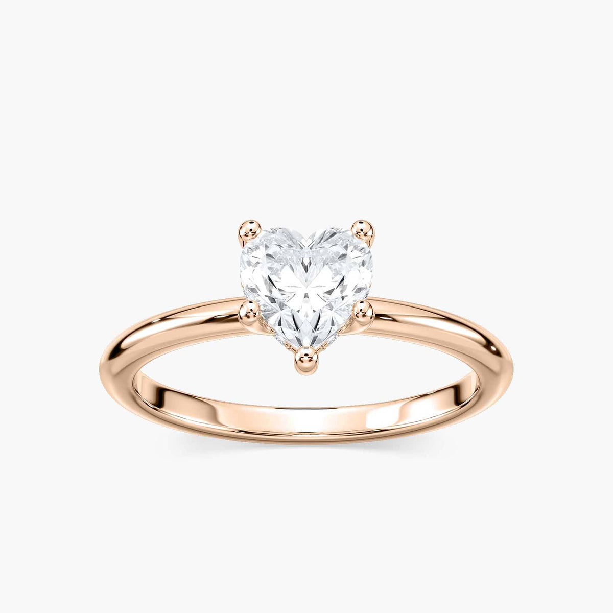 Lovea Greta Hidden Halo Verlobungsring Herzschliff – Roségold