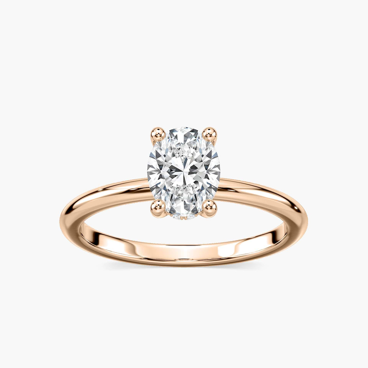 Lovea Greta Hidden Halo Verlobungsring Ovalschliff – Roségold