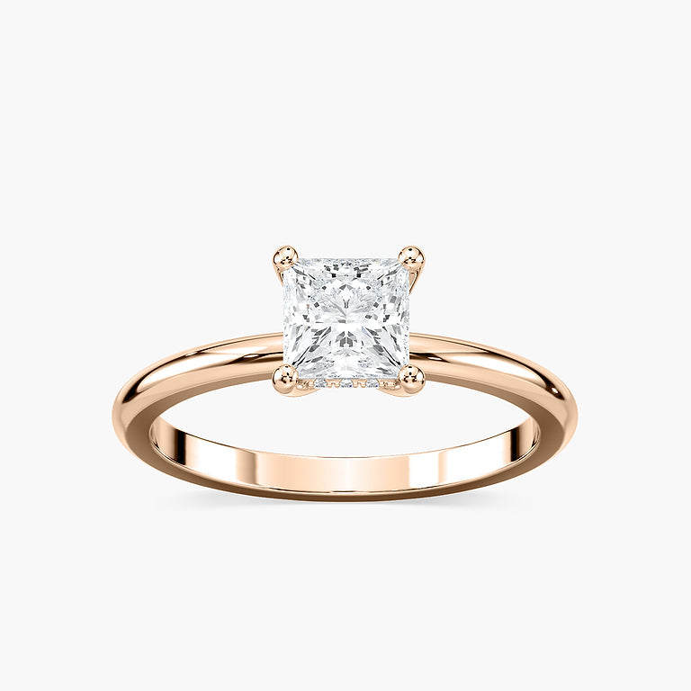 Lovea Greta Hidden Halo Verlobungsring Prinzessschliff – Roségold
