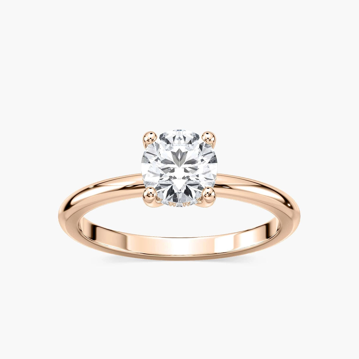 Lovea Greta Hidden Halo Verlobungsring Rundschliff – Roségold