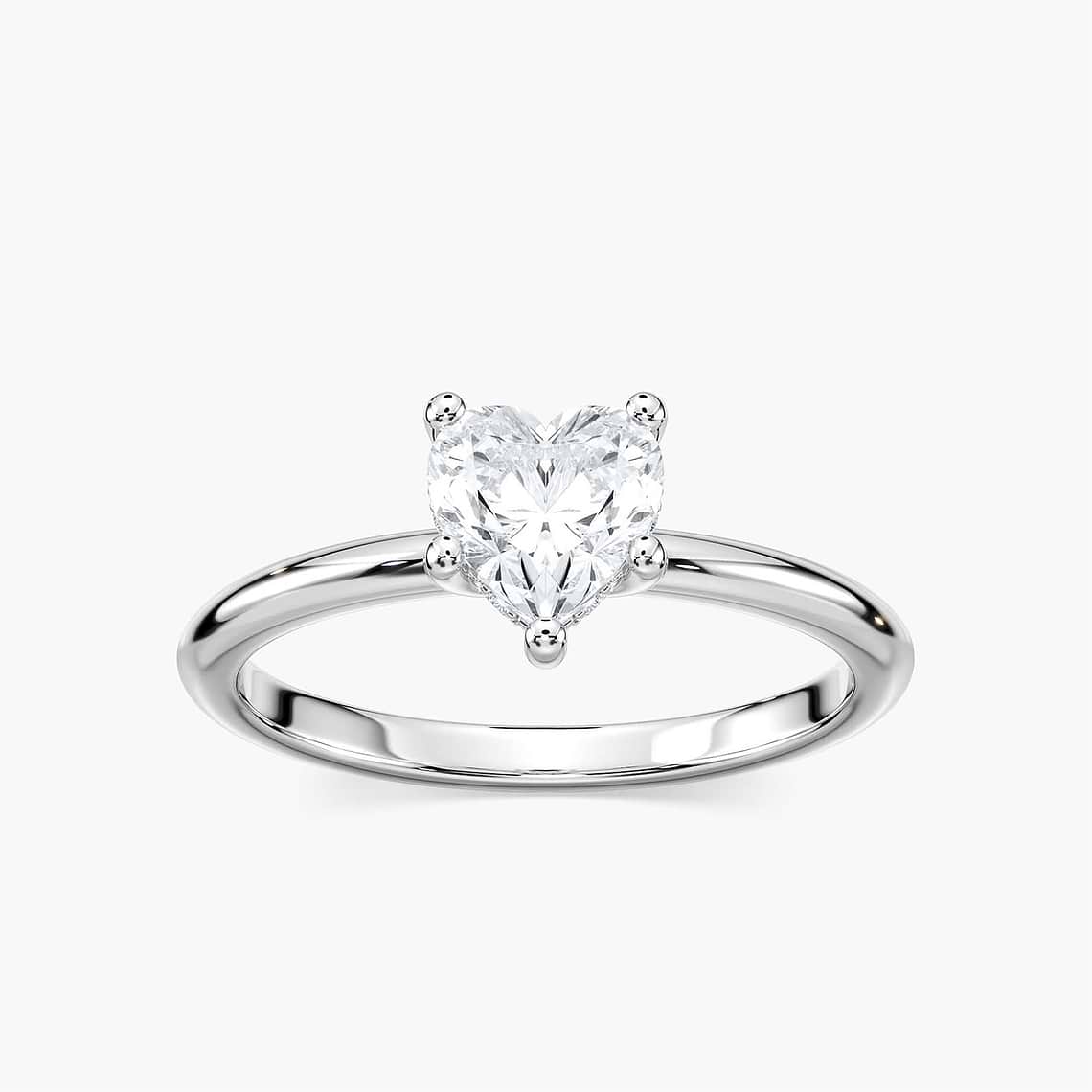 Lovea Greta Hidden Halo Verlobungsring Herzschliff – Weißgold