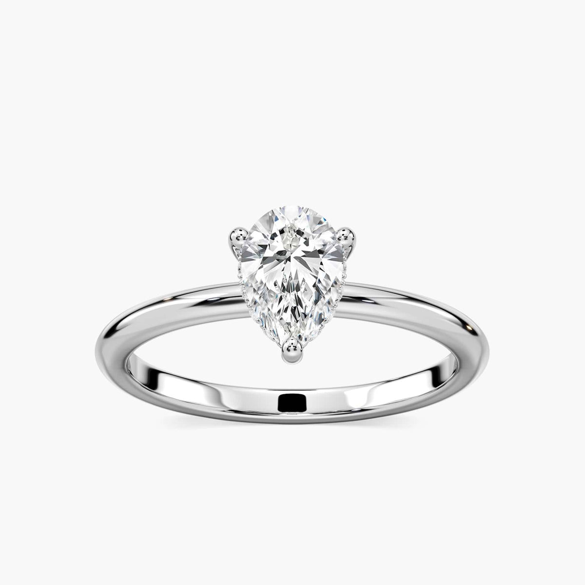 Lovea Greta Hidden Halo Verlobungsring Tropfenschliff – Weißgold