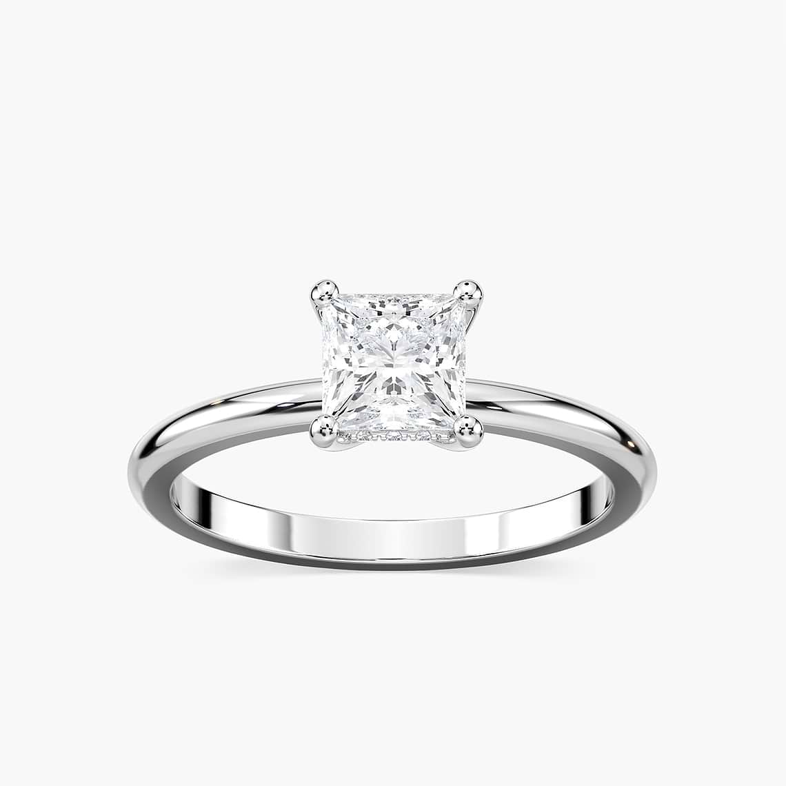 Lovea Greta Hidden Halo Verlobungsring Prinzessschliff – Weißgold