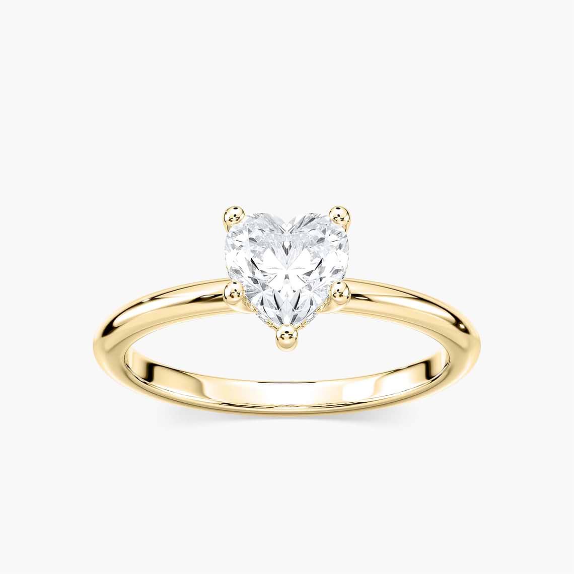 Lovea Greta Hidden Halo Verlobungsring Herzschliff – Gelbgold