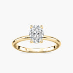 Lovea Greta Hidden Halo Verlobungsring Ovalschliff – Gelbgold