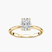 Lovea Greta Hidden Halo Verlobungsring Ovalschliff – Gelbgold