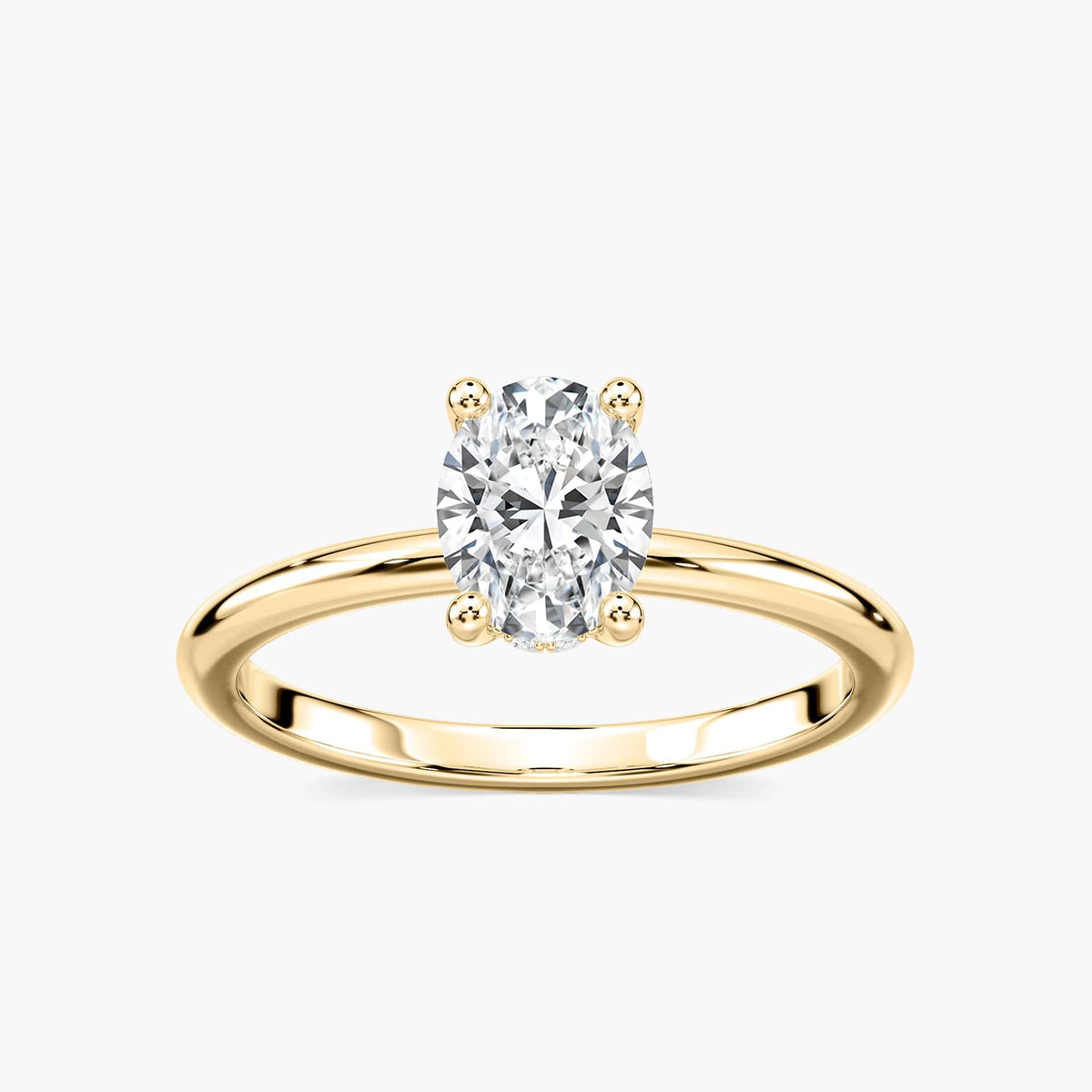 Lovea Greta Hidden Halo Verlobungsring Ovalschliff – Gelbgold