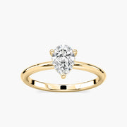 Lovea Greta Hidden Halo Verlobungsring Tropfenschliff – Gelbgold