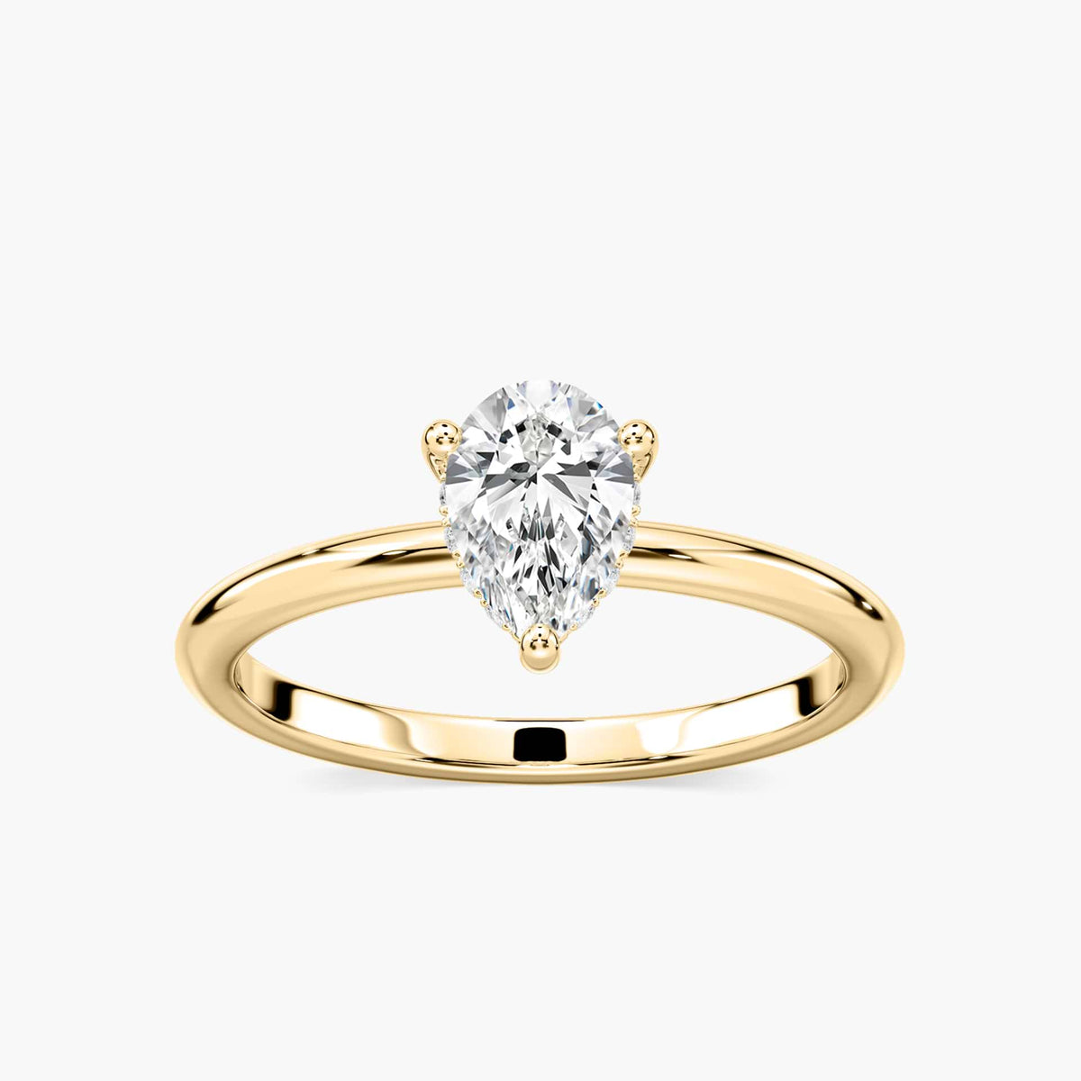 Lovea Greta Hidden Halo Verlobungsring Tropfenschliff – Gelbgold