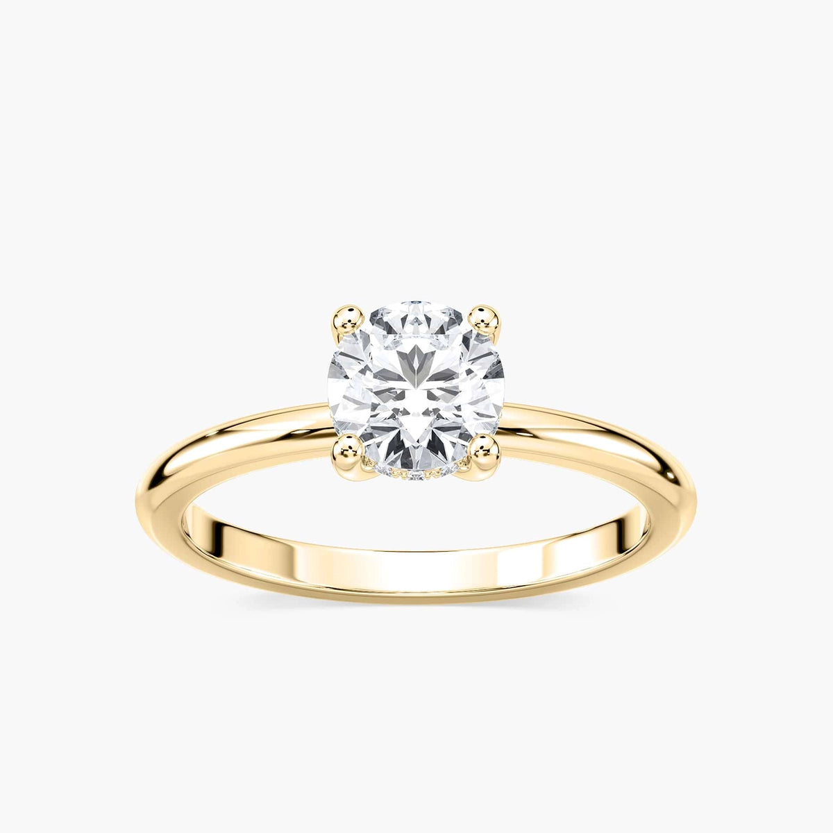 Lovea Greta Hidden Halo Verlobungsring Rundschliff – Gelbgold