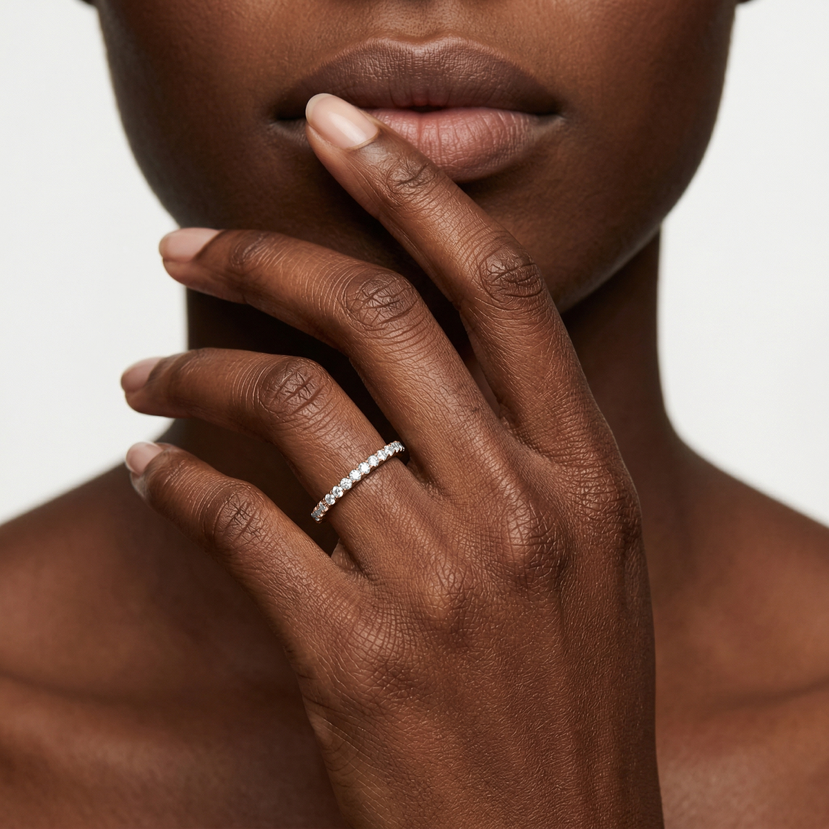Lovea Khloe Trauring – Doppelreihe Pavé – Roségold