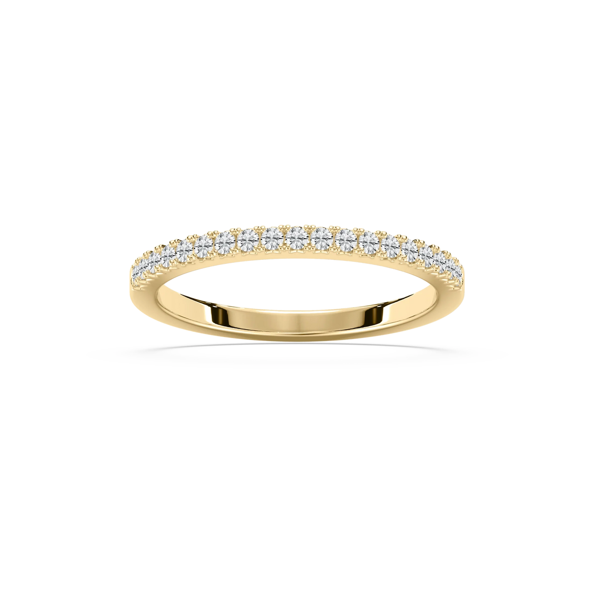 Lovea Khloe Trauring – Doppelreihe Pavé – Gelbgold