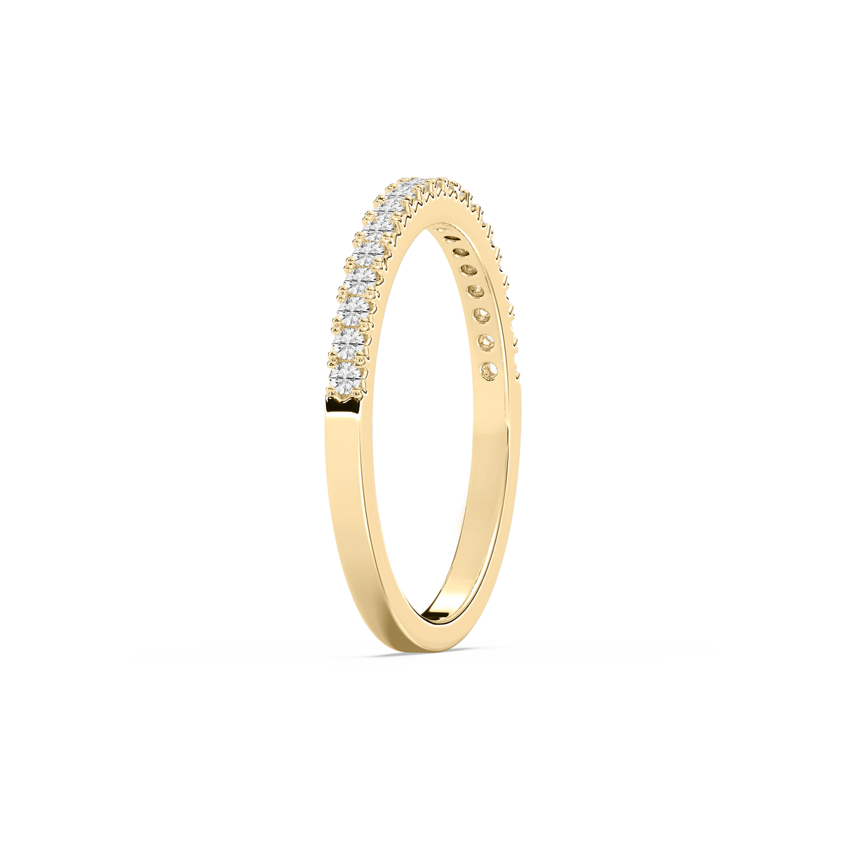 Lovea Khloe Trauring – Doppelreihe Pavé – Gelbgold