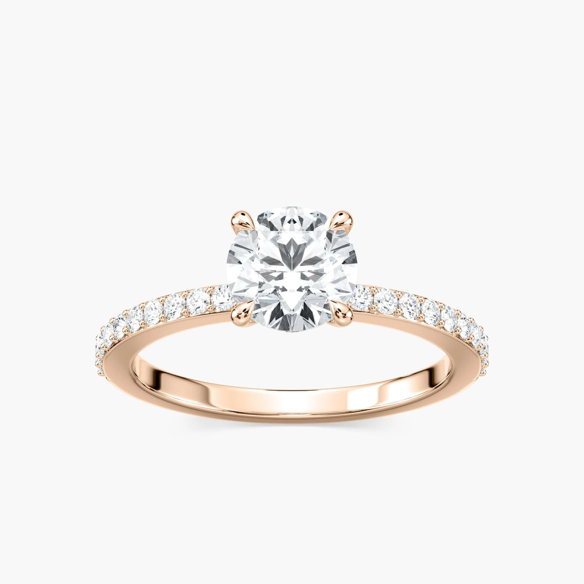 Lovea Charlotte Seitenstein Verlobungsring Rundschliff – Roségold