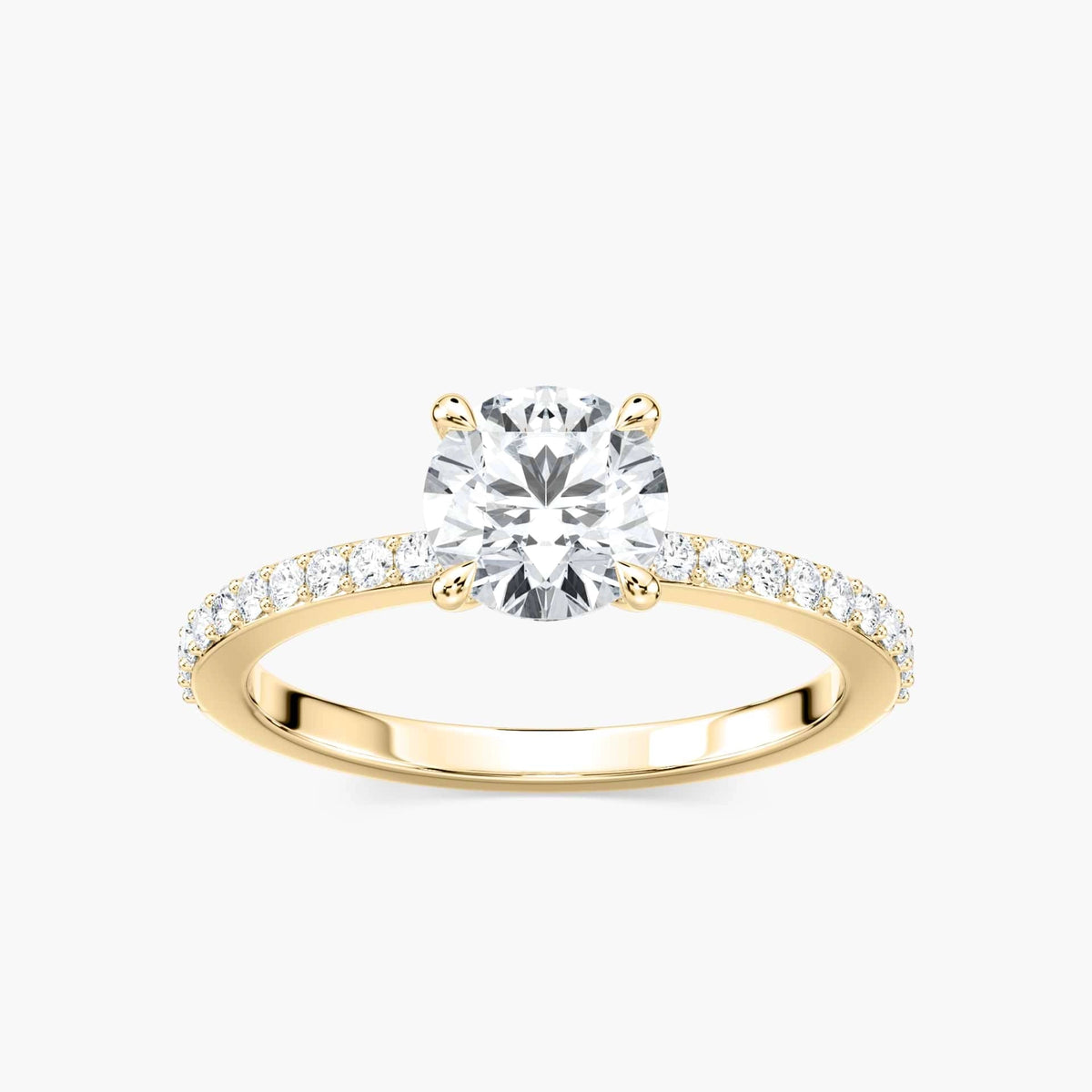 Lovea Charlotte Seitenstein Verlobungsring Rundschliff – Gelbgold