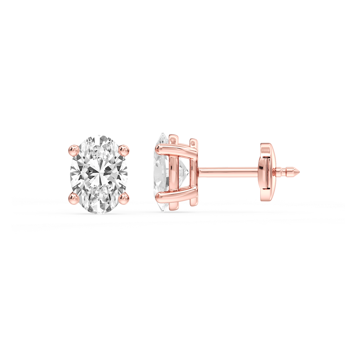Lovea Mia Ohrstecker Sicherheitsverschluss – Ovalschliff – Roségold