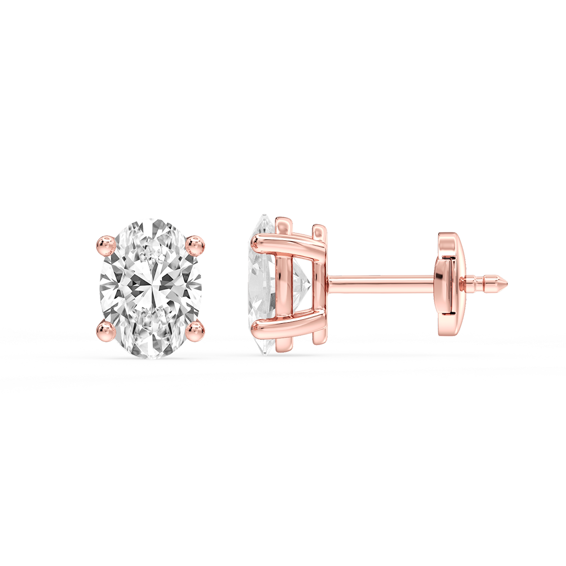 Lovea Mia Ohrstecker Sicherheitsverschluss – Ovalschliff – Roségold