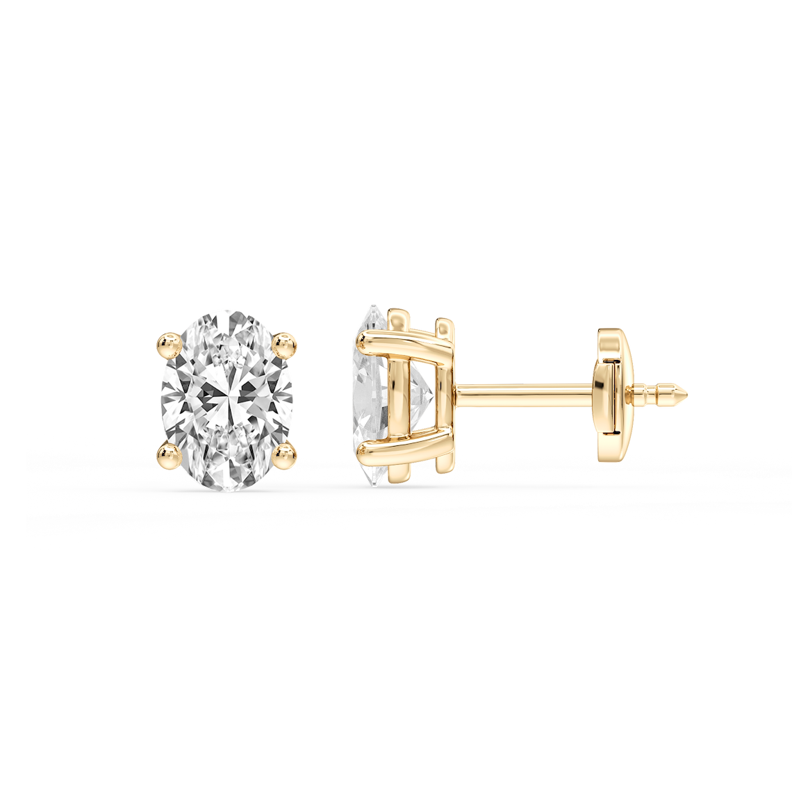 Lovea Mia Ohrstecker Sicherheitsverschluss – Ovalschliff – Gelbgold
