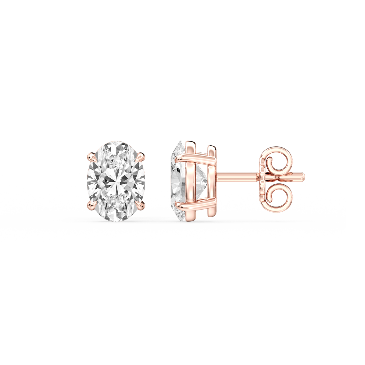 Lovea Lena Ohrstecker Steckverschluss – Ovalschliff – Roségold