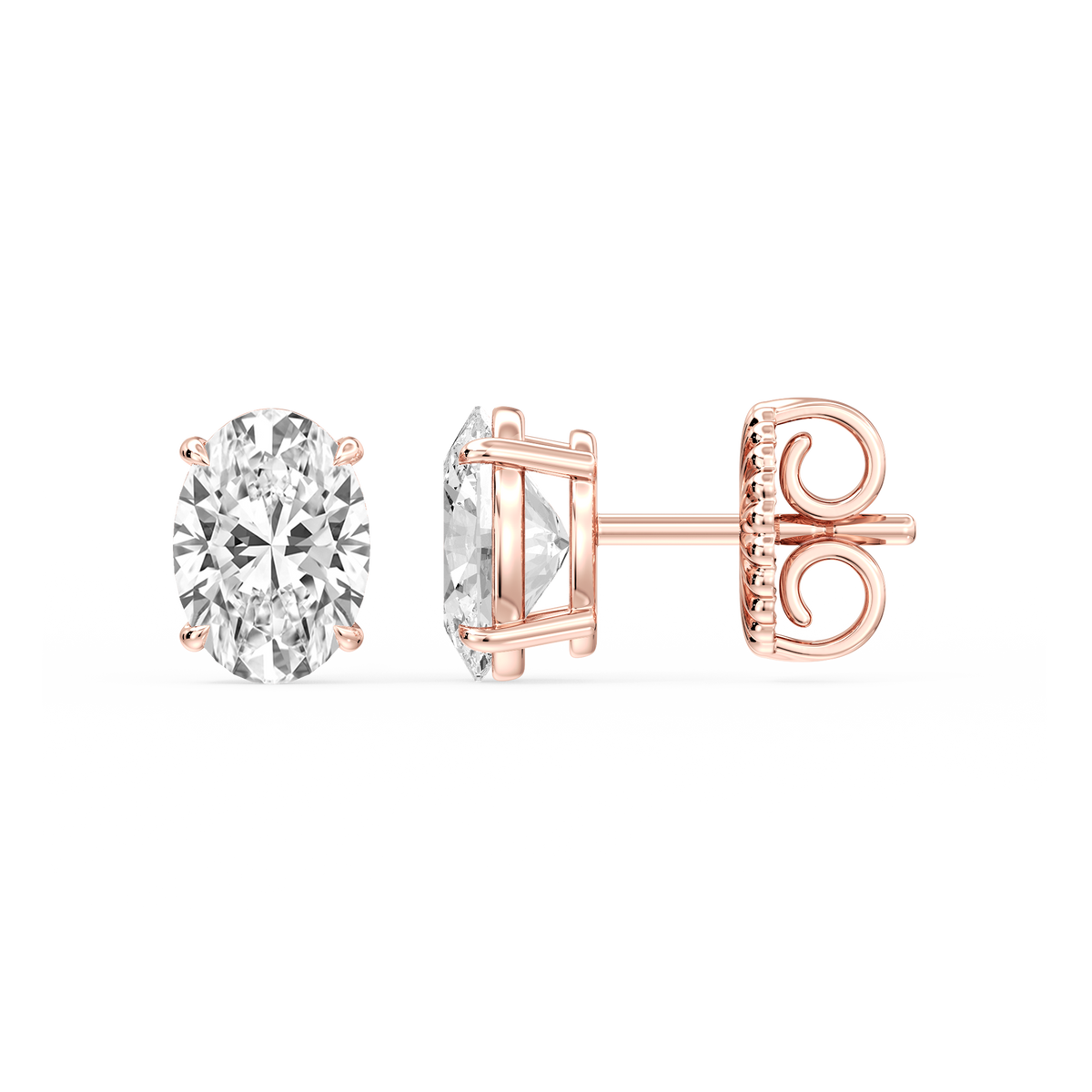 Lovea Lena Ohrstecker Steckverschluss – Ovalschliff – Roségold