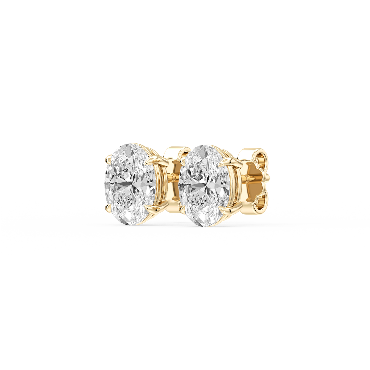 Lovea Lena Ohrstecker Steckverschluss – Ovalschliff – Gelbgold