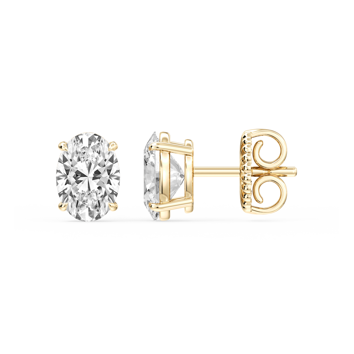 Lovea Lena Ohrstecker Steckverschluss – Ovalschliff – Gelbgold