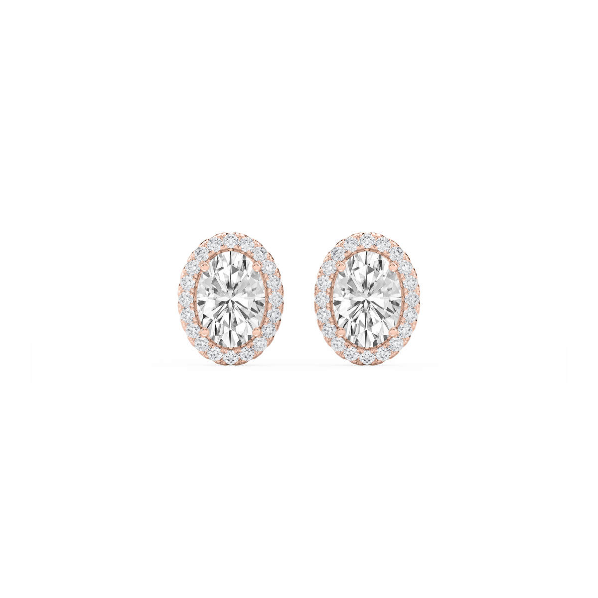 Lovea Pia Ohrstecker – Ovalschliff – Roségold