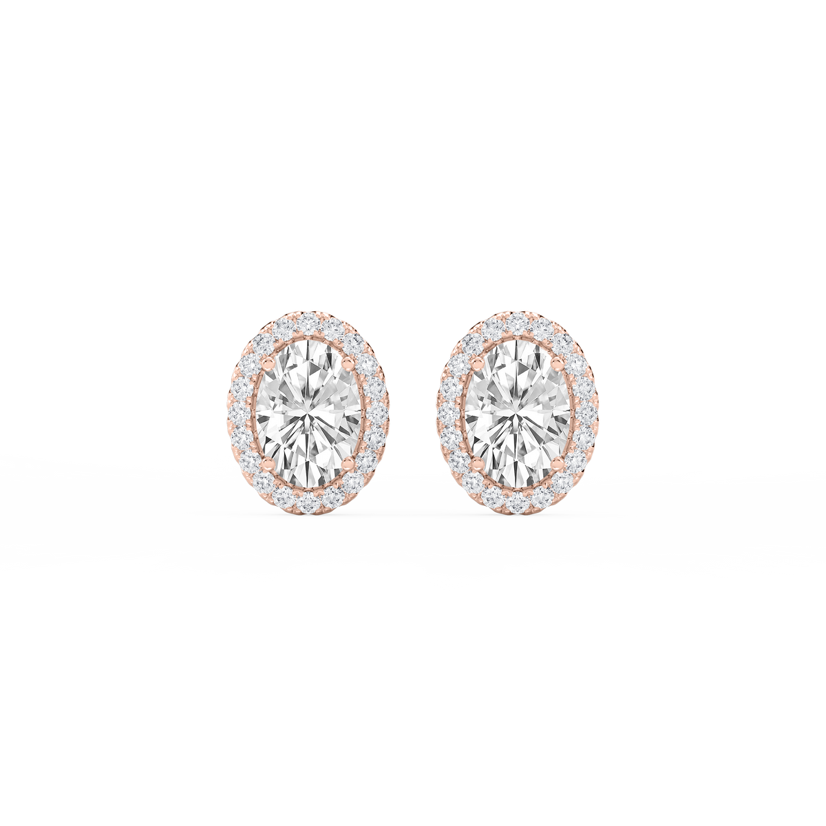 Lovea Pia Ohrstecker – Ovalschliff – Roségold