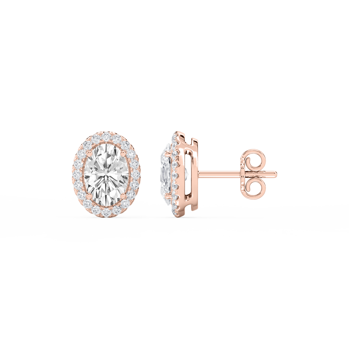 Lovea Pia Ohrstecker – Ovalschliff – Roségold
