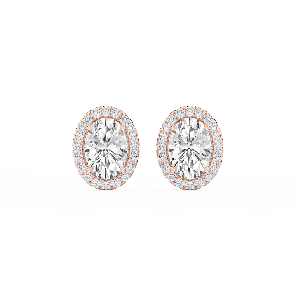 Lovea Pia Ohrstecker – Ovalschliff – Roségold