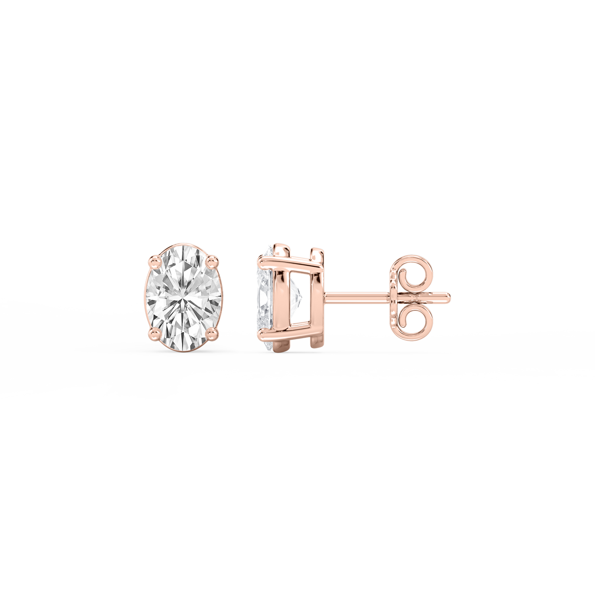 Lovea Mia Ohrstecker Steckverschluss – Ovalschliff – Roségold