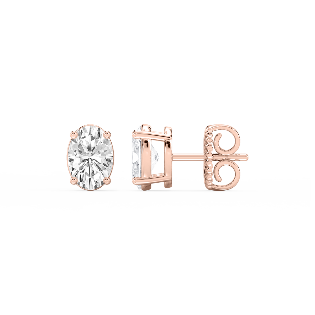 Lovea Mia Ohrstecker Steckverschluss – Ovalschliff – Roségold