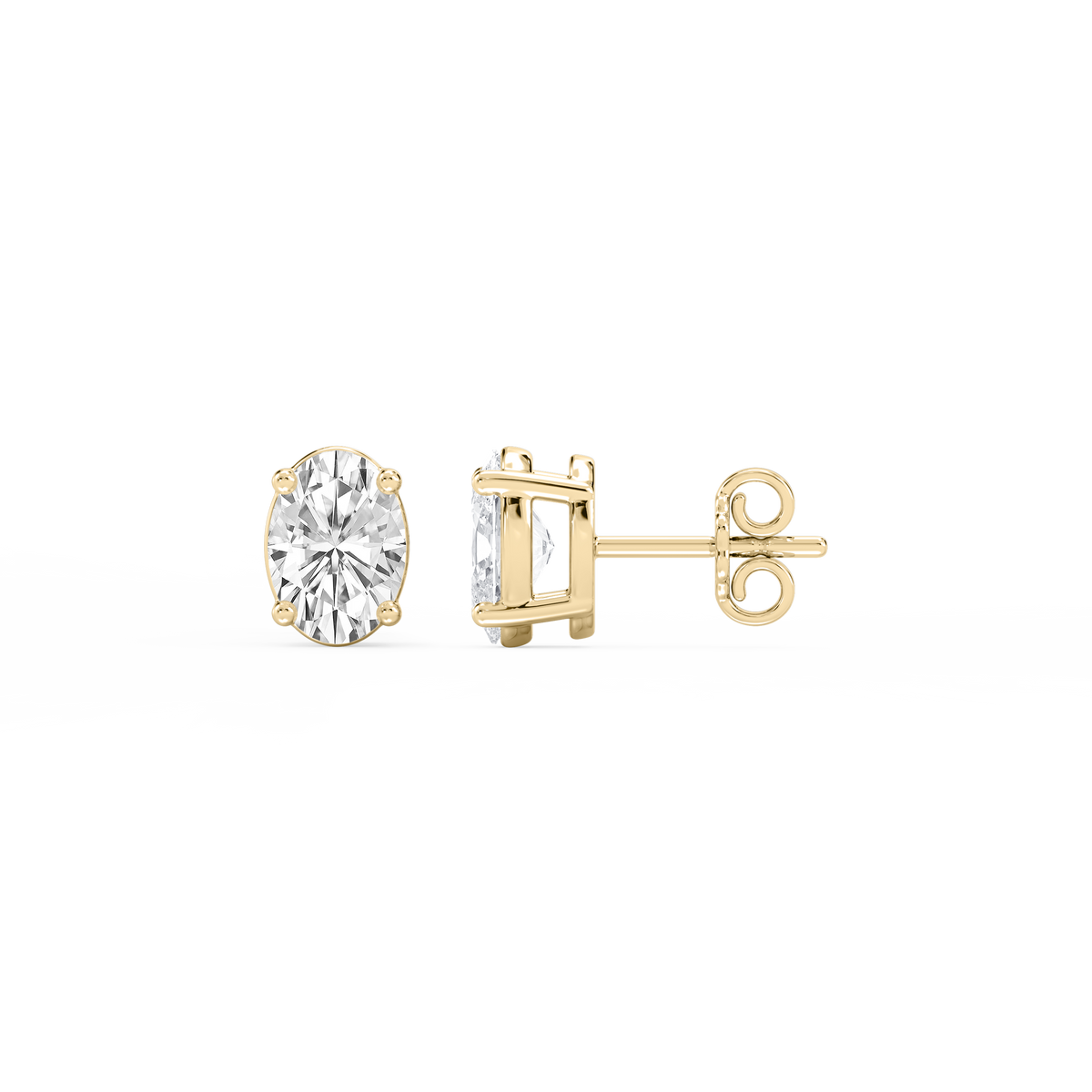 Lovea Mia Ohrstecker Steckverschluss – Ovalschliff – Gelbgold