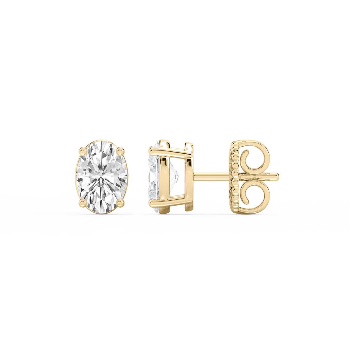Lovea Mia Ohrstecker Steckverschluss – Ovalschliff – Gelbgold