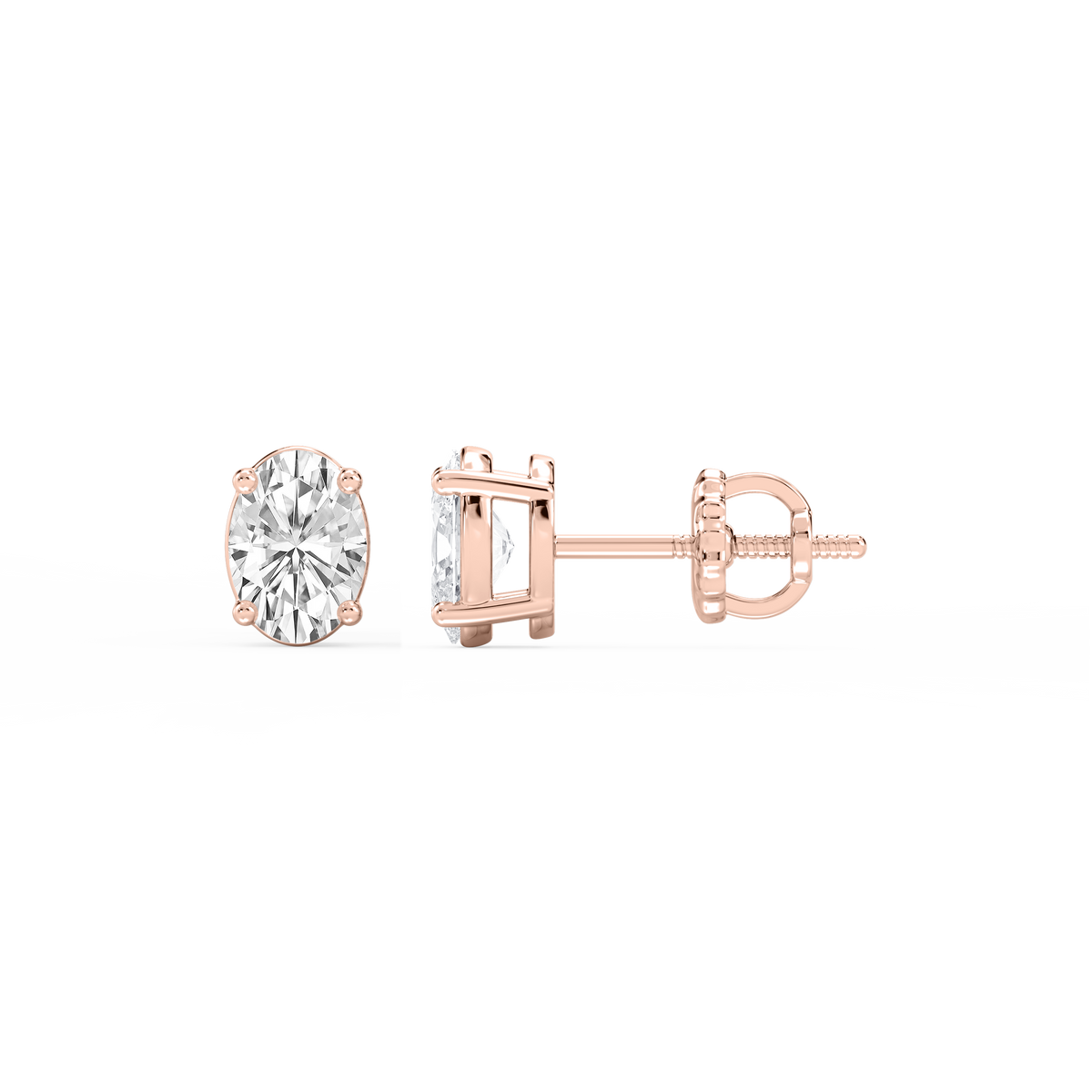 Lovea Mia Ohrstecker Schraubverschluss – Ovalschliff – Roségold