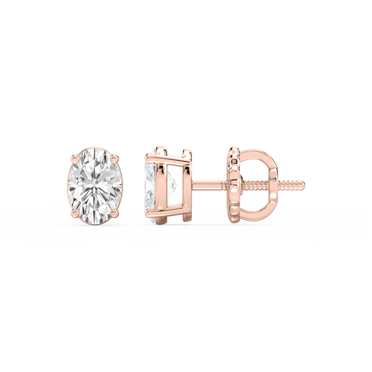 Lovea Mia Ohrstecker Schraubverschluss – Ovalschliff – Roségold