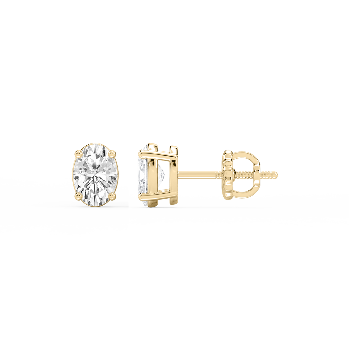 Lovea Mia Ohrstecker Schraubverschluss – Ovalschliff – Gelbgold