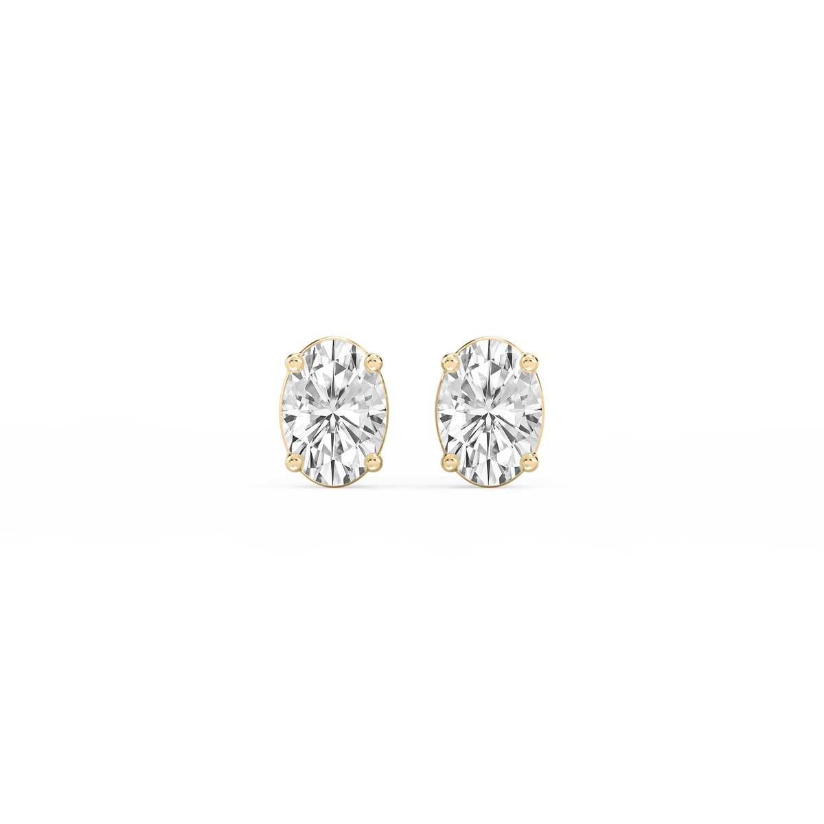Lovea Mia Ohrstecker Schraubverschluss – Ovalschliff – Gelbgold